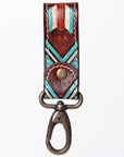 American Darling Hand Tooled Carved Genuine Leather Keyring