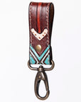American Darling Hand Tooled Carved Genuine Leather Keyring