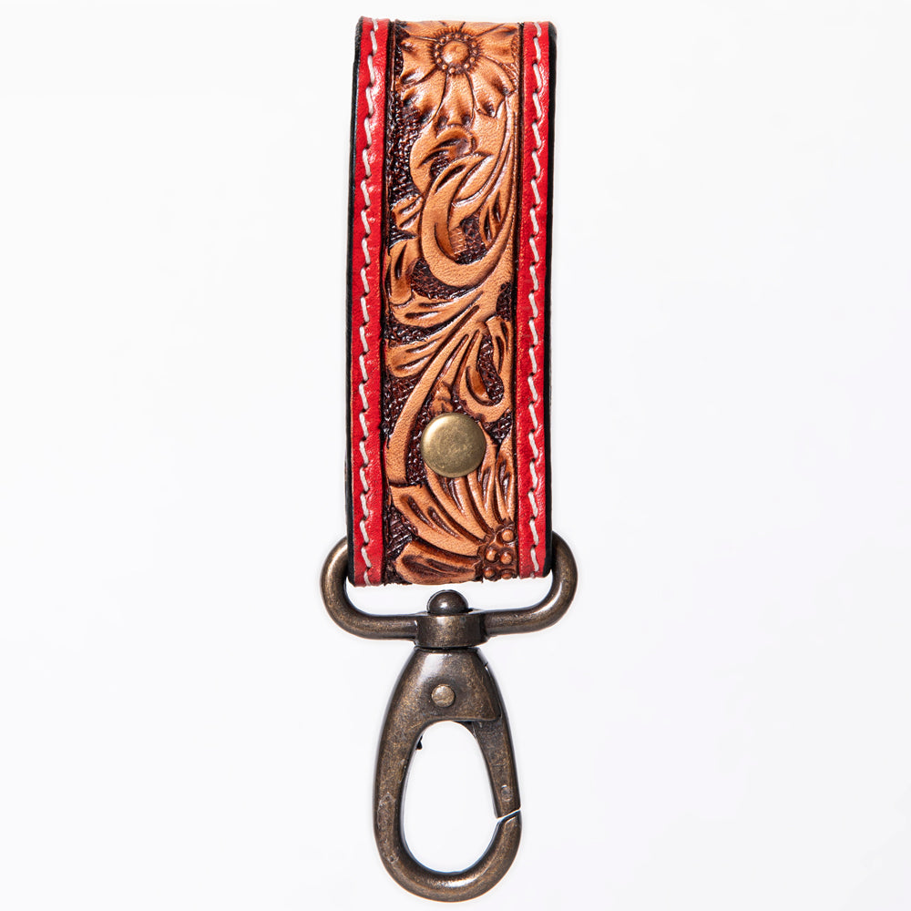 American Darling ADKR210O Hand Tooled Carved Genuine Leather Keyring