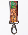 American Darling Hand Tooled Carved Genuine Leather Keyring