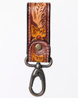 American Darling Hand Tooled Carved Genuine Leather Keyring