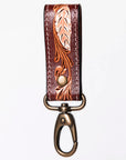 American Darling Hand Tooled Carved Genuine Leather Keyring