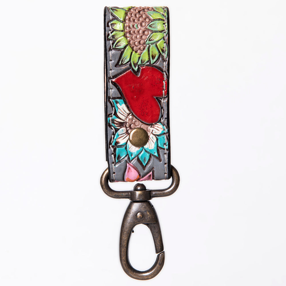 American Darling ADKR210S Hand Tooled Carved Genuine Leather Keyring
