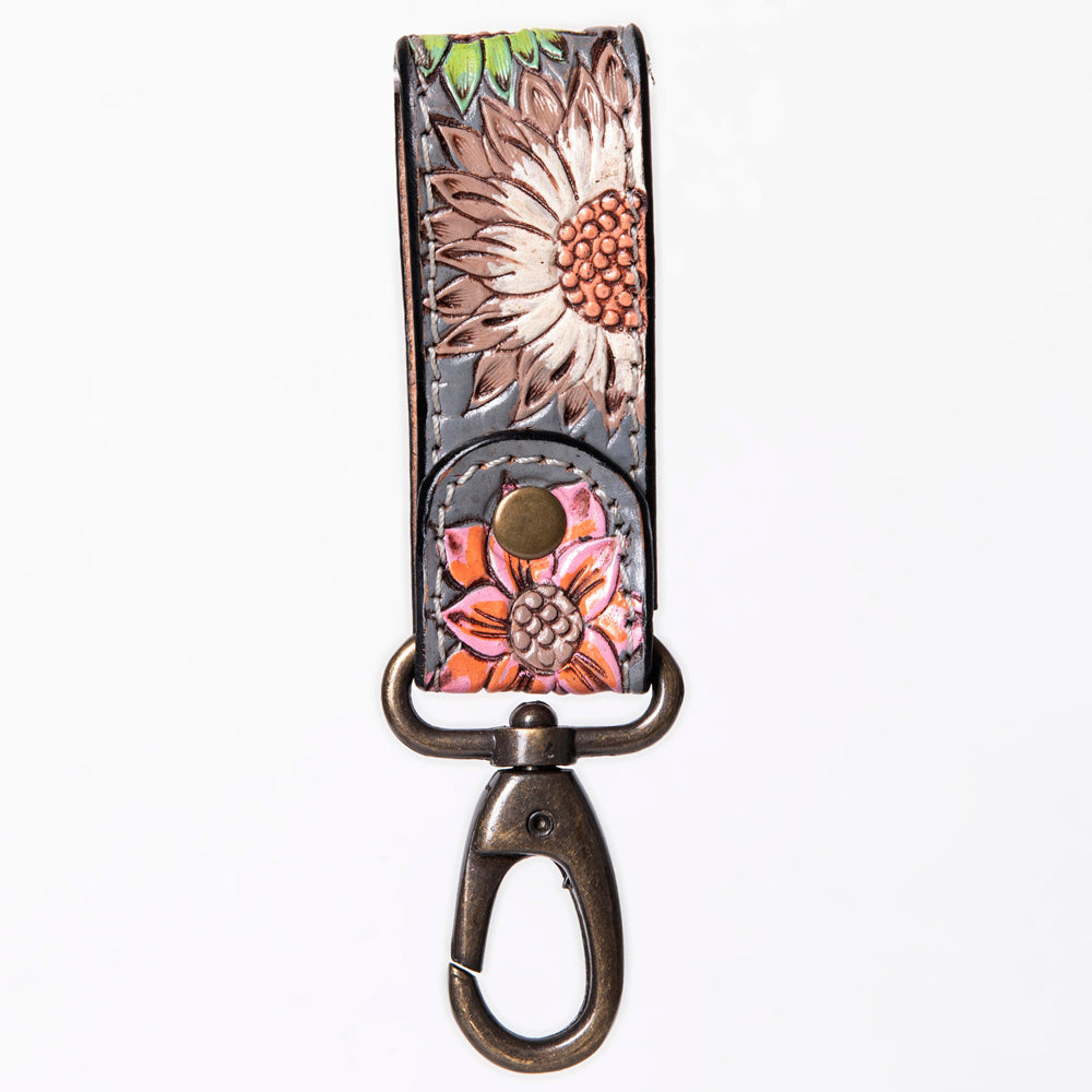 American Darling ADKR210S Hand Tooled Carved Genuine Leather Keyring