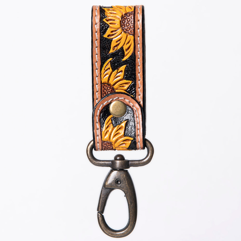 American Darling ADKR210T Hand Tooled Carved Genuine Leather Keyring
