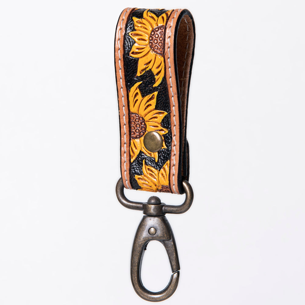 American Darling ADKR210T Hand Tooled Carved Genuine Leather Keyring