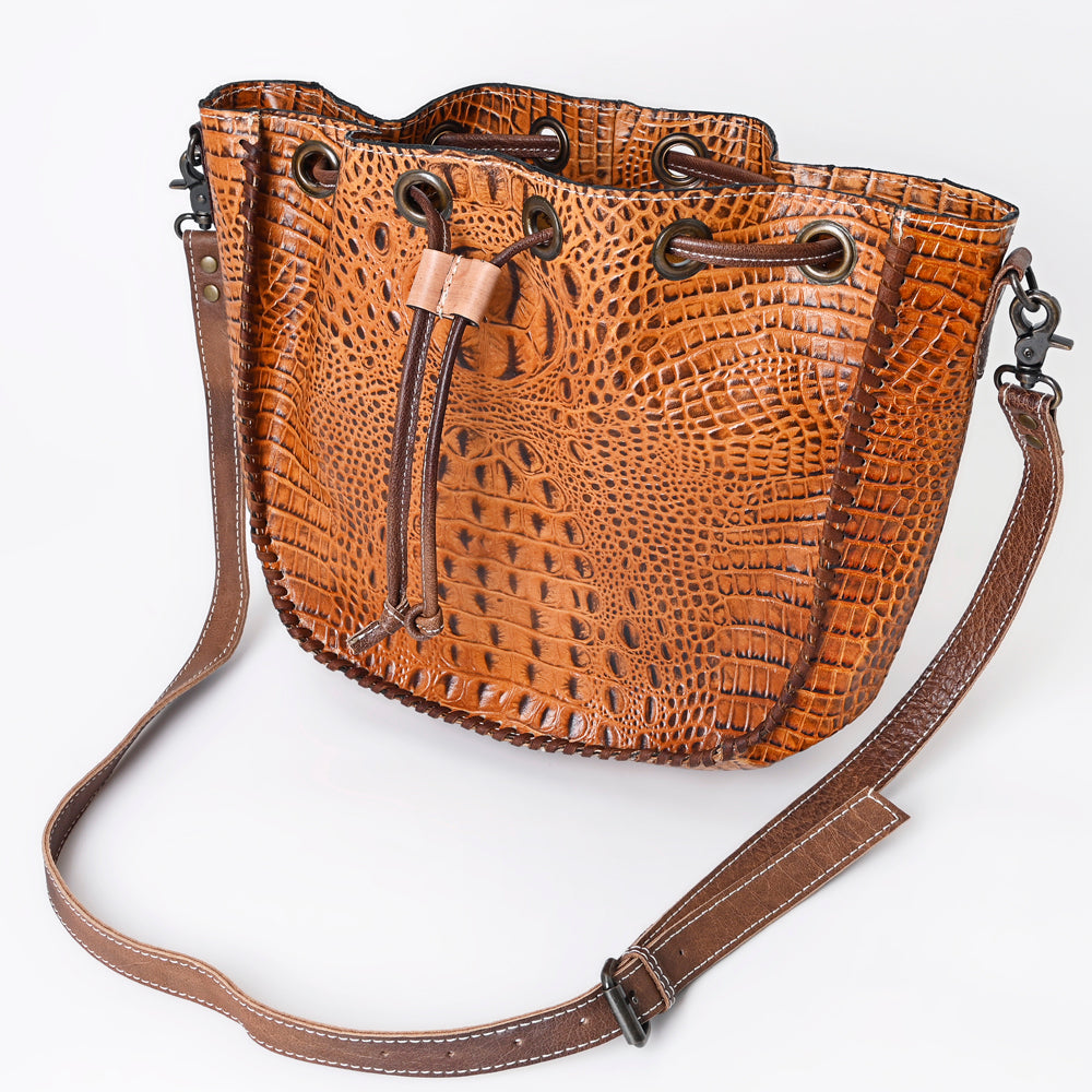 American Darling Crocodile Embossed Genuine Leather Women Bag Western Handbag Purse