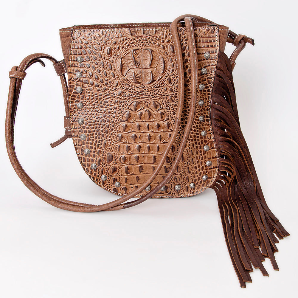 American Darling Crocodile Embossed Genuine Leather Women Bag Western Handbag Purse