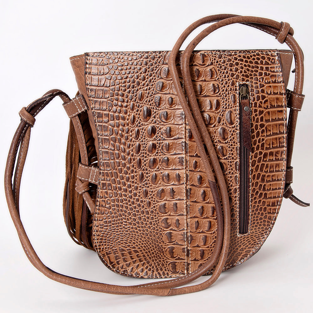 American Darling Crocodile Embossed Genuine Leather Women Bag Western Handbag Purse