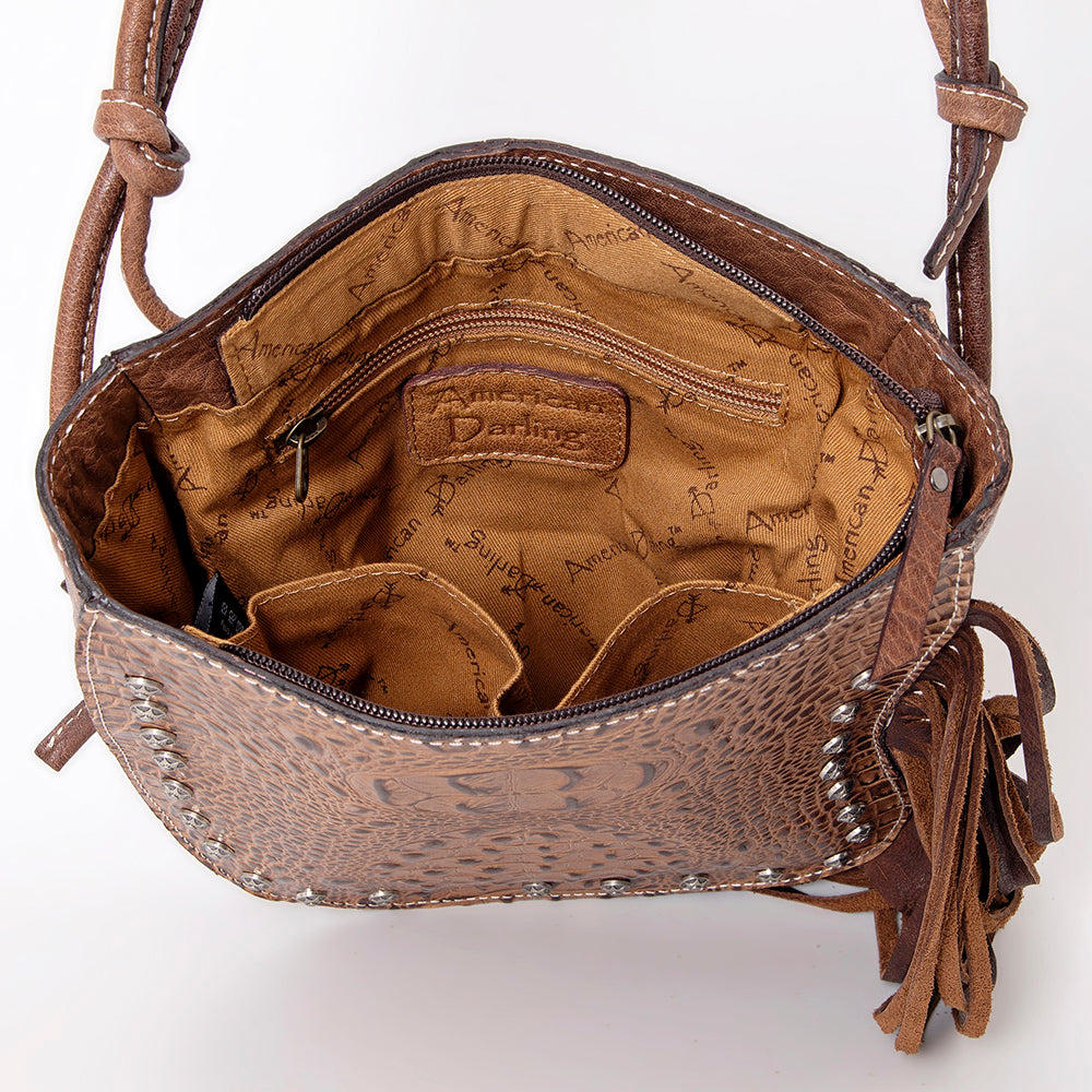American Darling Crocodile Embossed Genuine Leather Women Bag Western Handbag Purse
