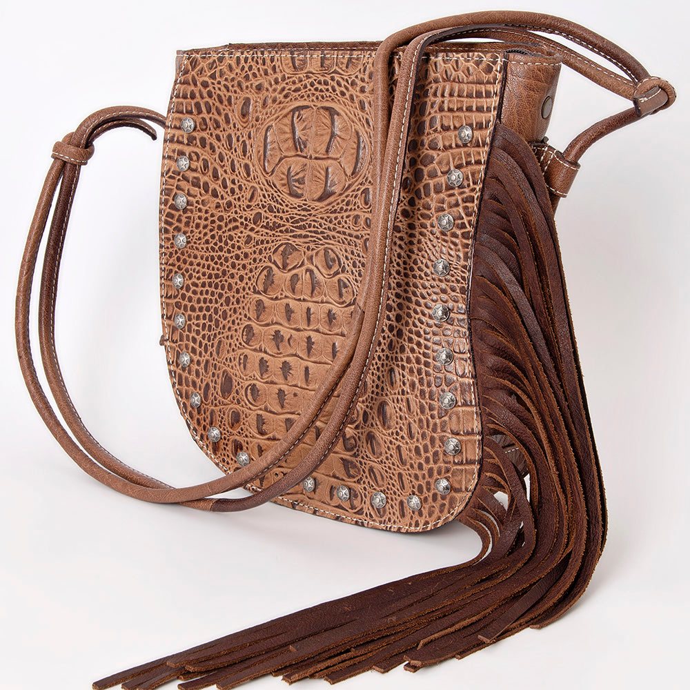 American Darling Crocodile Embossed Genuine Leather Women Bag Western Handbag Purse