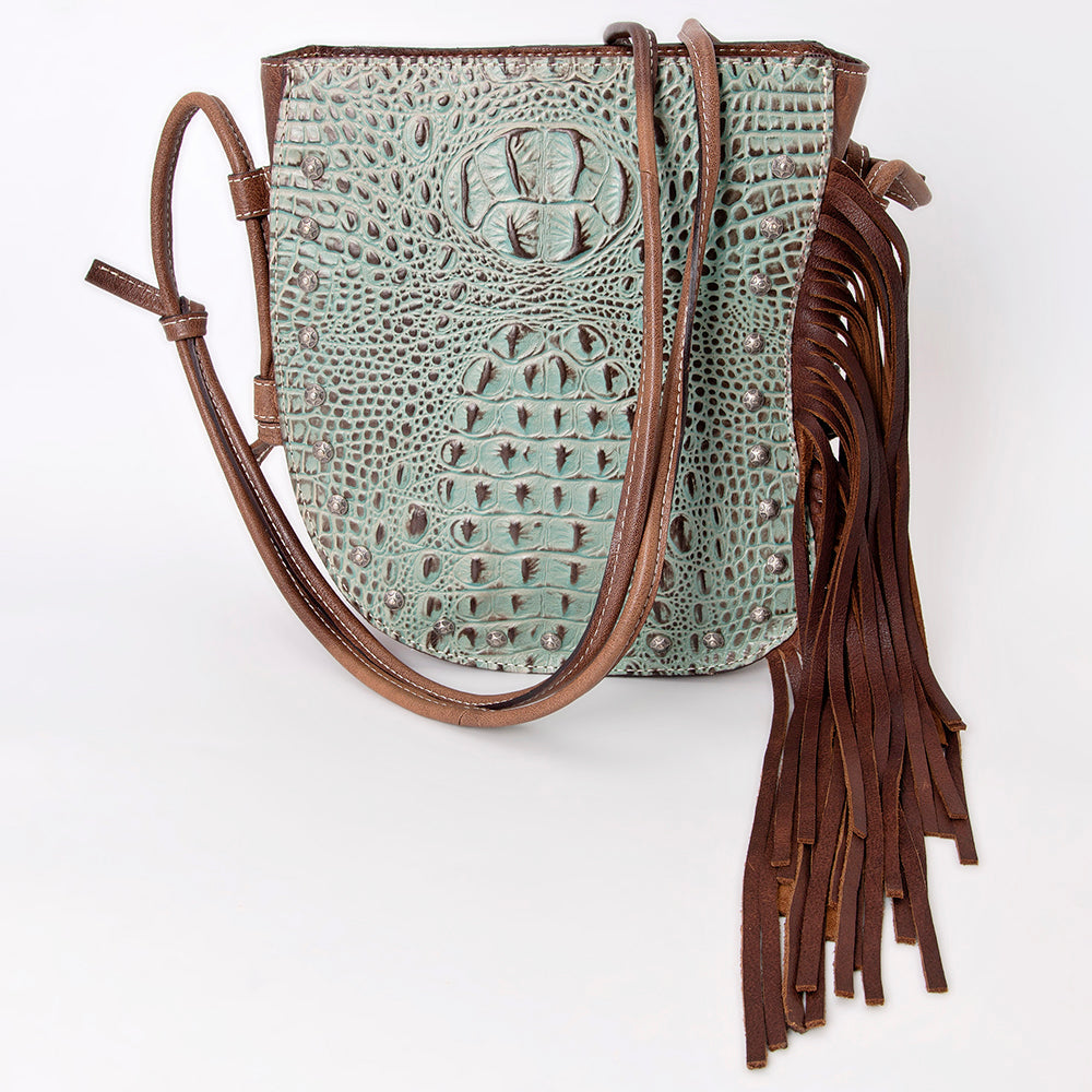 American Darling Crocodile Embossed Genuine Leather Women Bag Western Handbag Purse