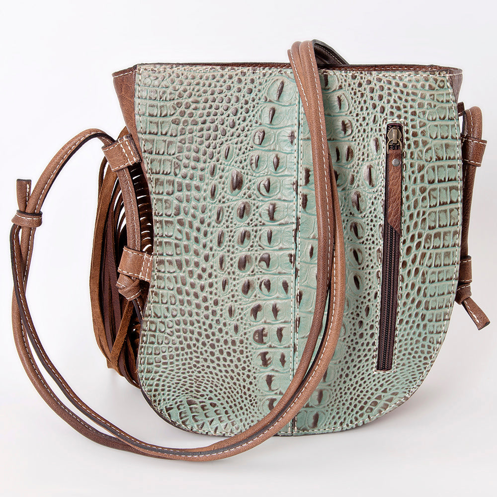 American Darling Crocodile Embossed Genuine Leather Women Bag Western Handbag Purse