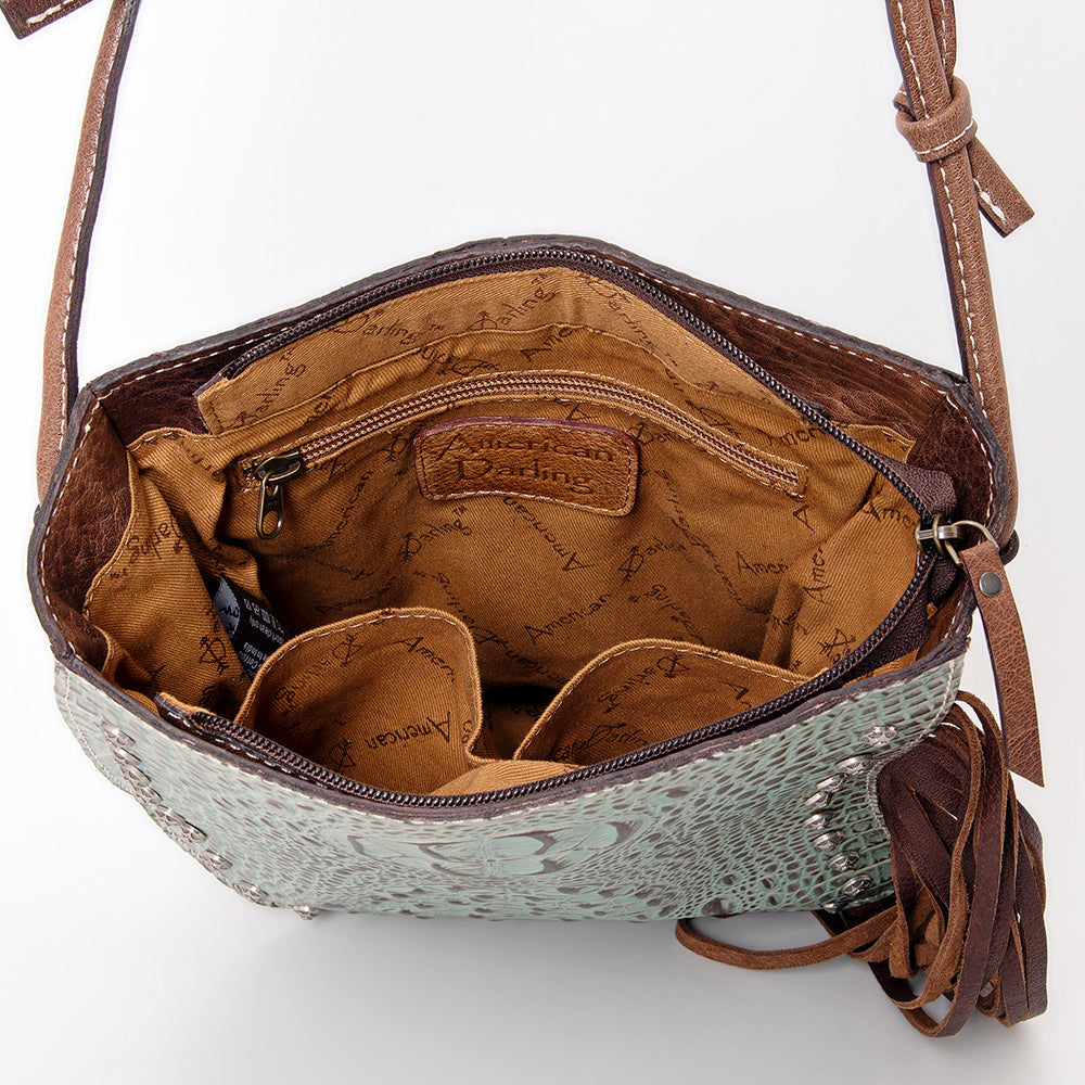 American Darling Crocodile Embossed Genuine Leather Women Bag Western Handbag Purse