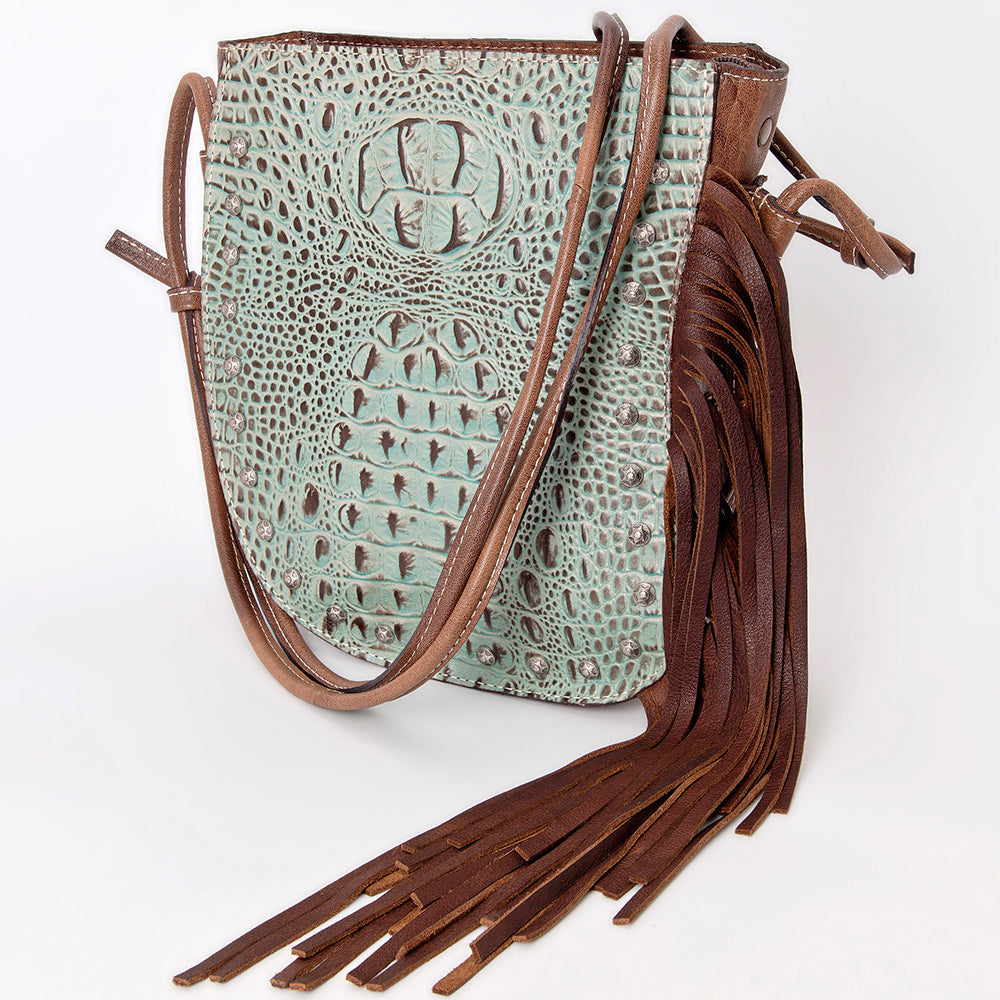 American Darling Crocodile Embossed Genuine Leather Women Bag Western Handbag Purse