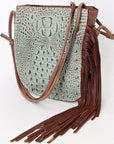 American Darling Crocodile Embossed Genuine Leather Women Bag Western Handbag Purse