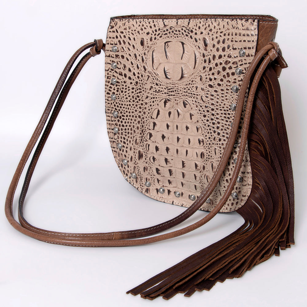 American Darling Crocodile Embossed Genuine Leather Women Bag Western Handbag Purse