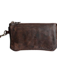 Vintage Handmade Genuine Cowhide Leather Clutch Purse For Women