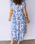 Floral Ruffle Tiered Midi Dress