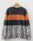 Leopard Patchwork Long Sleeve Top