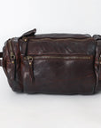 Spaghetti Western Swc400Brn Duffel Vintage Handmade Drum Dyed Genuine European Cowhide Leather Women Bag Western Handbag Purse