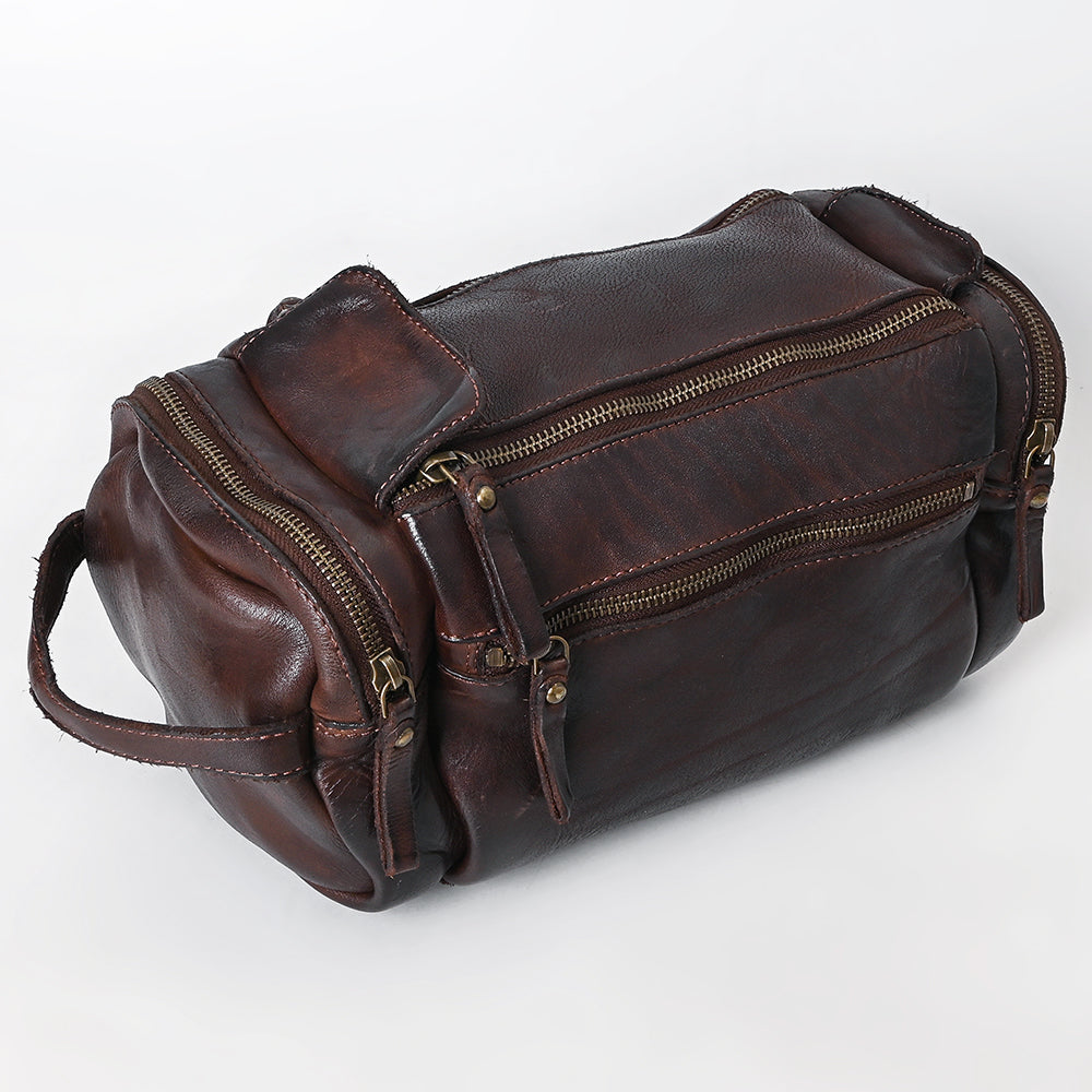Spaghetti Western Swc400Brn Duffel Vintage Handmade Drum Dyed Genuine European Cowhide Leather Women Bag Western Handbag Purse