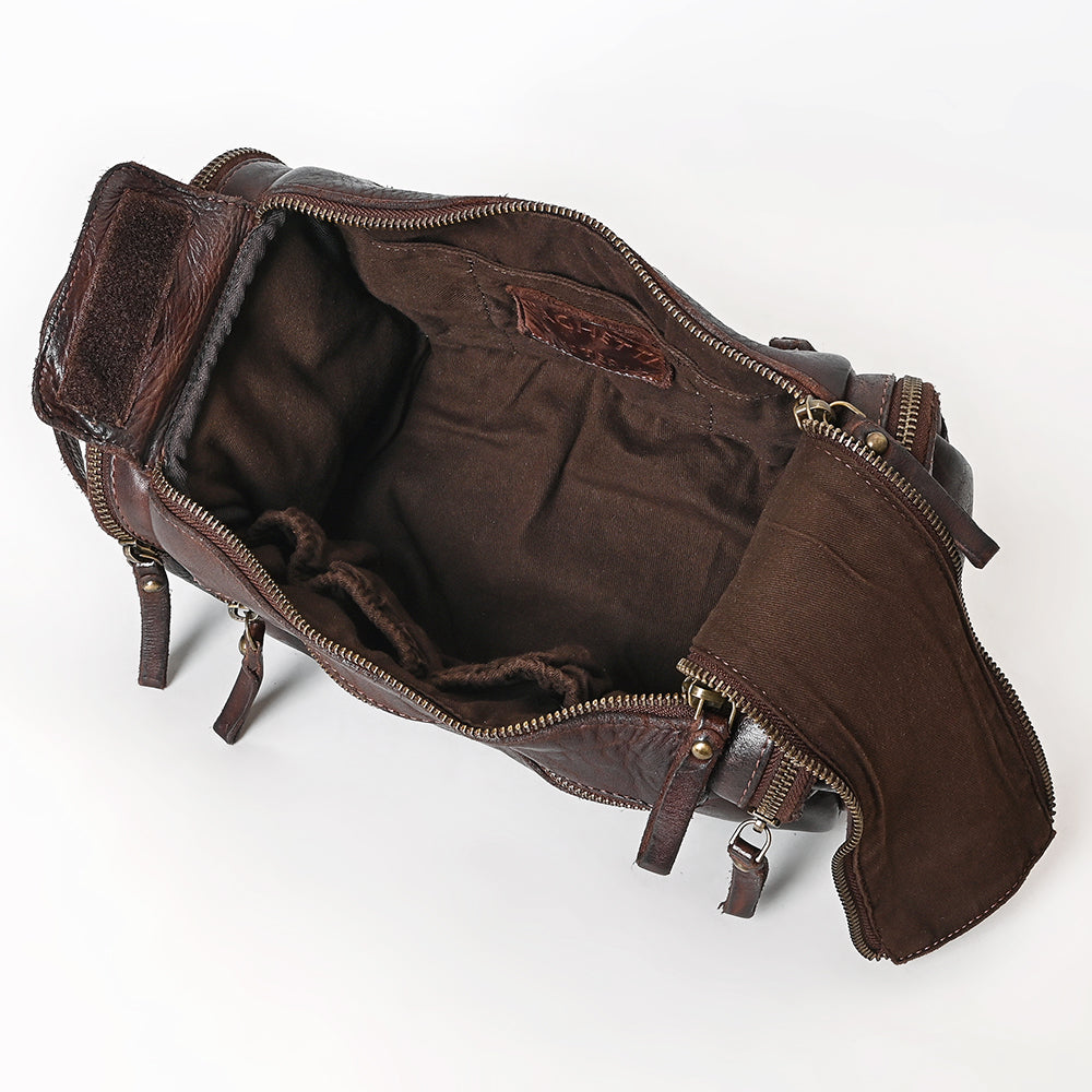 Spaghetti Western Swc400Brn Duffel Vintage Handmade Drum Dyed Genuine European Cowhide Leather Women Bag Western Handbag Purse