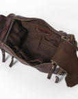 Spaghetti Western Swc400Brn Duffel Vintage Handmade Drum Dyed Genuine European Cowhide Leather Women Bag Western Handbag Purse
