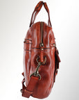 Spaghetti Western Swc405Cg Briefcase Vintage Handmade Drum Dyed Genuine European Cowhide Leather Women Bag Western Handbag Purse