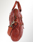 Spaghetti Western Swc409Cg Briefcase Vintage Handmade Drum Dyed Genuine European Cowhide Leather Women Bag Western Handbag Purse