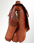 Spaghetti Western Swc408Tan Briefcase Vintage Handmade Drum Dyed Genuine European Cowhide Leather Women Bag Western Handbag Purse