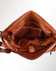 Spaghetti Western Swc408Tan Briefcase Vintage Handmade Drum Dyed Genuine European Cowhide Leather Women Bag Western Handbag Purse