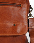 Spaghetti Western Swc408Tan Briefcase Vintage Handmade Drum Dyed Genuine European Cowhide Leather Women Bag Western Handbag Purse