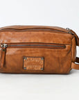 Spaghetti Western Swc411Tan Fanny Pack Vintage Handmade Drum Dyed Genuine European Cowhide Leather Women Bag Western Handbag Purse