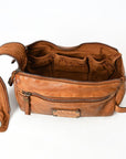 Spaghetti Western Swc411Tan Fanny Pack Vintage Handmade Drum Dyed Genuine European Cowhide Leather Women Bag Western Handbag Purse