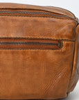 Spaghetti Western Swc411Tan Fanny Pack Vintage Handmade Drum Dyed Genuine European Cowhide Leather Women Bag Western Handbag Purse