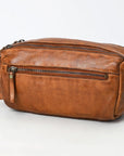 Spaghetti Western Swc411Tan Fanny Pack Vintage Handmade Drum Dyed Genuine European Cowhide Leather Women Bag Western Handbag Purse