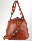 Spaghetti Western Swc413Tan Duffel Vintage Handmade Drum Dyed Genuine European Cowhide Leather Women Bag Western Handbag Purse
