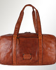 Spaghetti Western Swc413Tan Duffel Vintage Handmade Drum Dyed Genuine European Cowhide Leather Women Bag Western Handbag Purse