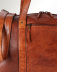 Spaghetti Western Swc413Tan Duffel Vintage Handmade Drum Dyed Genuine European Cowhide Leather Women Bag Western Handbag Purse