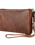 Spaghetti Western Swc455Brn Wallet Vintage Handmade Drum Dyed Genuine European Cowhide Leather Women Bag Western Handbag Purse