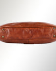 Spaghetti Western Swc415Tan Briefcase Vintage Handmade Drum Dyed Genuine European Cowhide Leather Women Bag Western Handbag Purse
