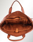 Spaghetti Western Swc415Tan Briefcase Vintage Handmade Drum Dyed Genuine European Cowhide Leather Women Bag Western Handbag Purse