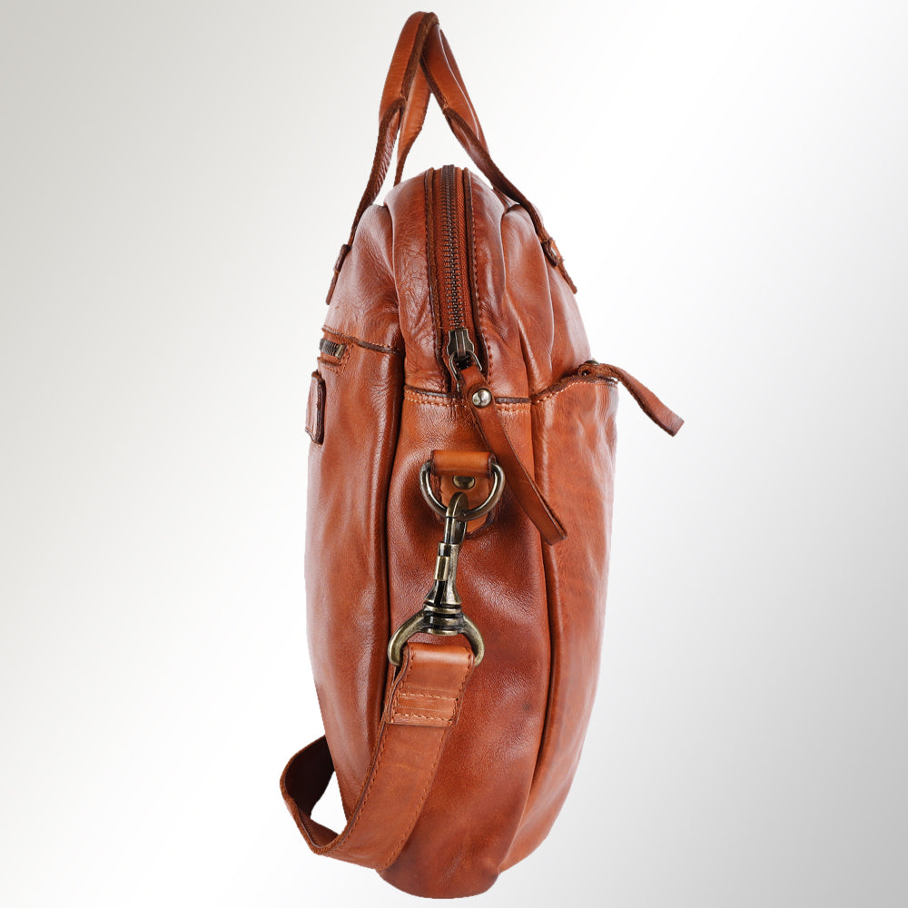 Spaghetti Western Swc415Tan Briefcase Vintage Handmade Drum Dyed Genuine European Cowhide Leather Women Bag Western Handbag Purse