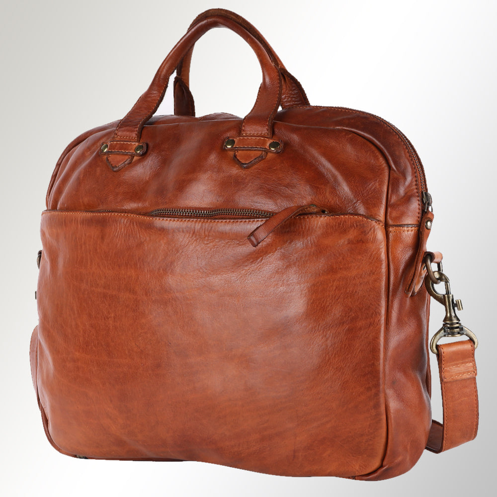 Spaghetti Western Swc415Tan Briefcase Vintage Handmade Drum Dyed Genuine European Cowhide Leather Women Bag Western Handbag Purse