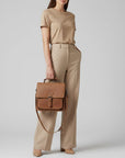 Vintage Handmade Drum Dyed European Premium Cowhide Leather Elegant Briefcase For Women