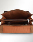 Vintage Handmade Drum Dyed European Premium Cowhide Leather Elegant Briefcase For Women