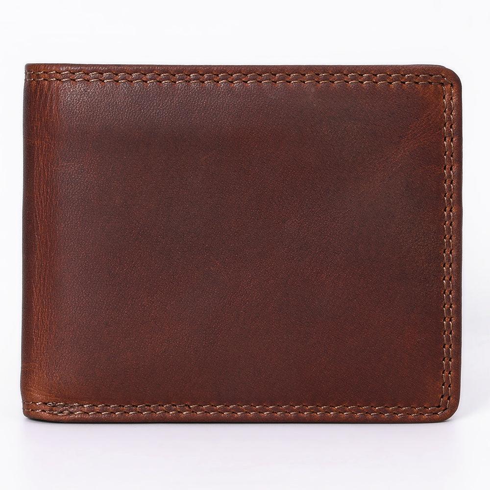 Spaghetti Western Swc431Dkbrn Wallet Vintage Handmade Drum Dyed Genuine European Cowhide Leather Women Bag Western Handbag Purse