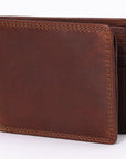 Spaghetti Western Swc431Dkbrn Wallet Vintage Handmade Drum Dyed Genuine European Cowhide Leather Women Bag Western Handbag Purse