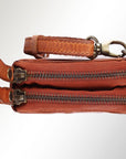 Spaghetti Western Swc440Tan Wallet Vintage Handmade Drum Dyed Genuine European Cowhide Leather Women Bag Western Handbag Purse